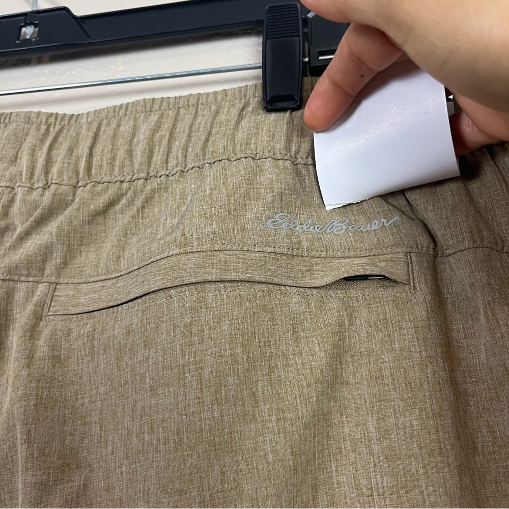 Eddie Bauer Drawstring Waist Shorts Khaki UPF 50 Water Repellent Men XXL - Picture 5 of 10